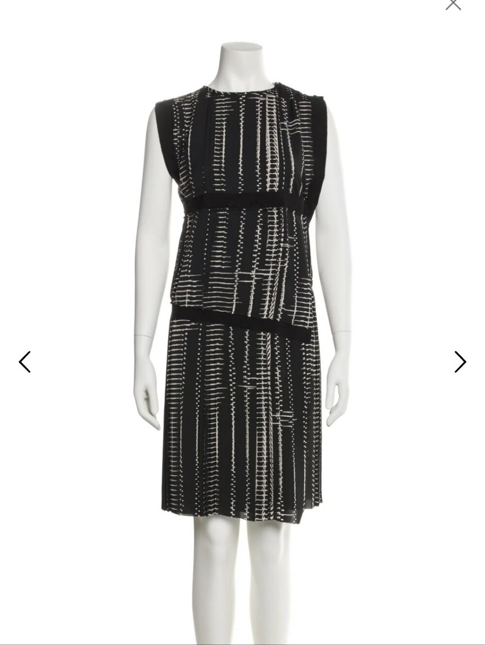 Bottega Veneta Black and White Patterned Dress